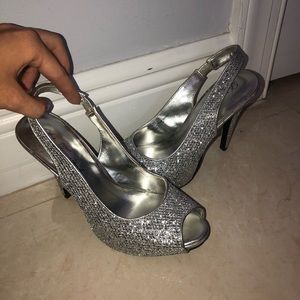 Silver Sparkle Heels